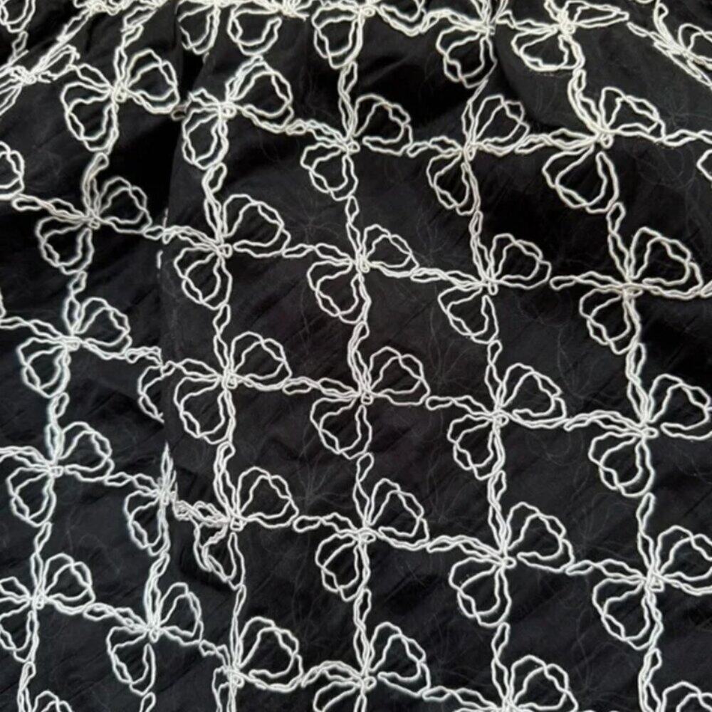 NWT Lisa Says Gah Molly Skirt in Bows Ribbons Black White XS/S Oversized - Picture 3 of 7